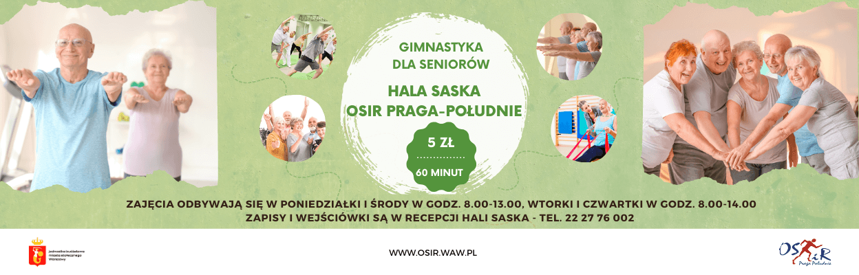 Zajęcia gimnastyka dla seniorów w Hali Saska OSiR Praga-Południe