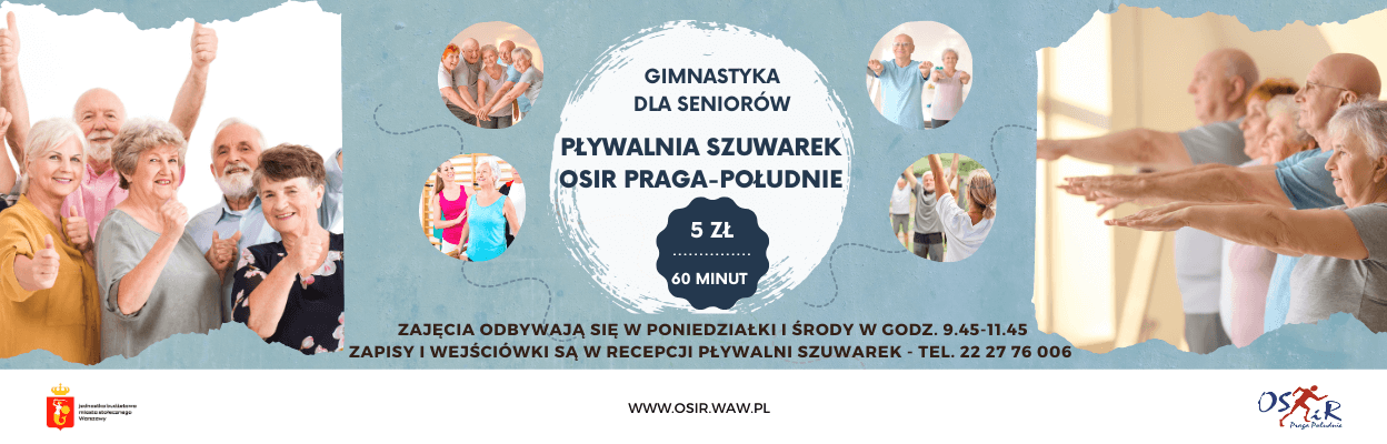 Nowa edycja zajęć gimnastyki dla seniorów na Pływalni „Szuwarek” OSiR Praga-Południe